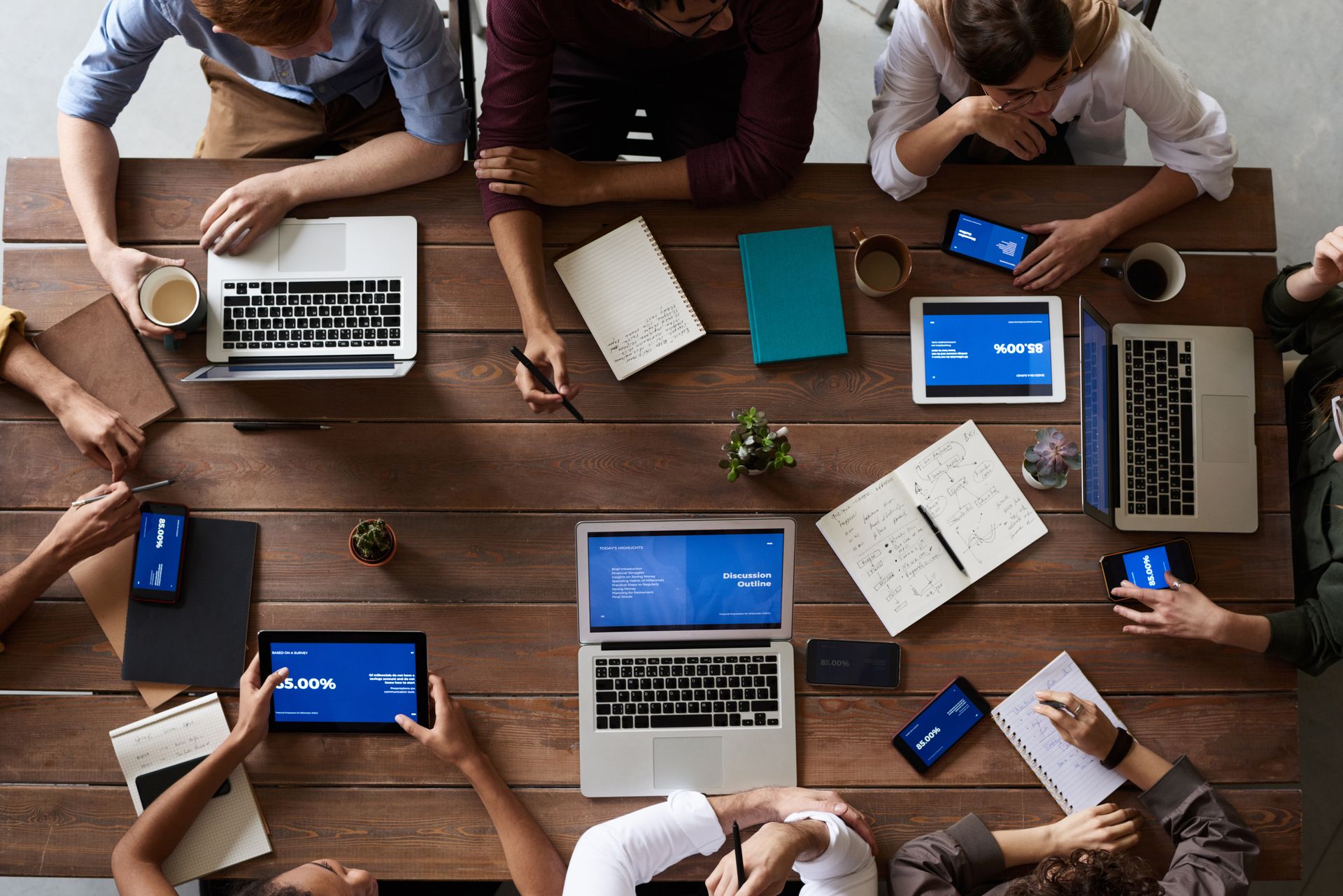 The Flexi Boost team collaborating in the office