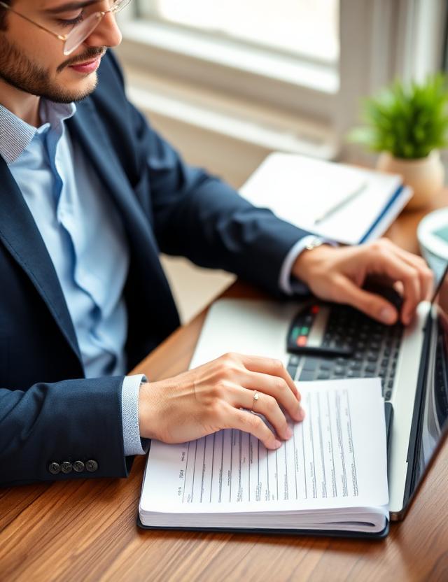 Accountant reviewing figures